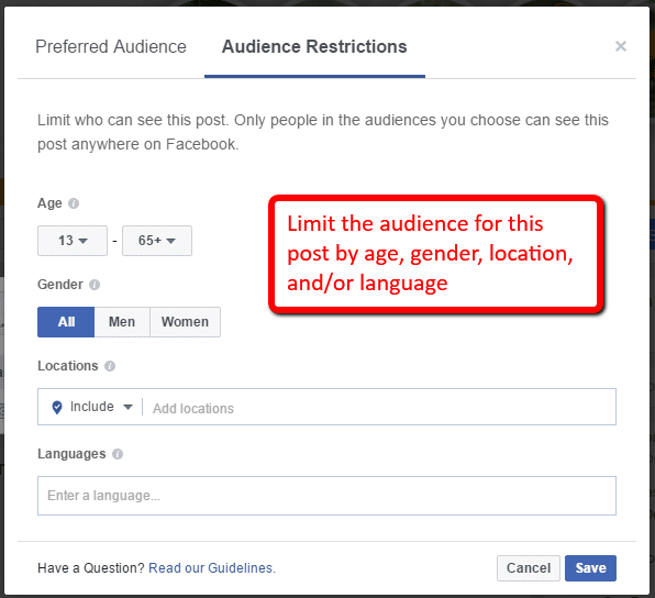 audience restrictions