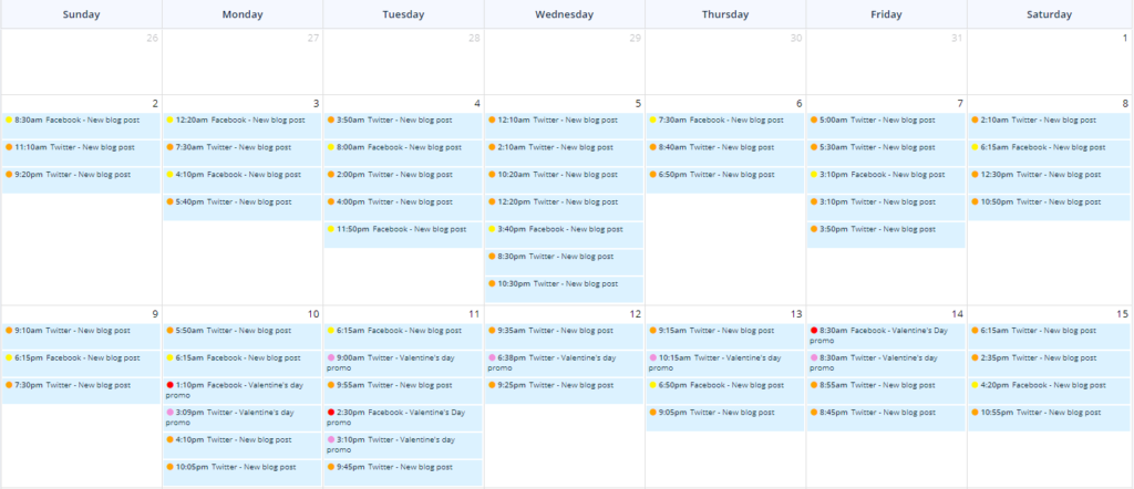 example best social media schedule