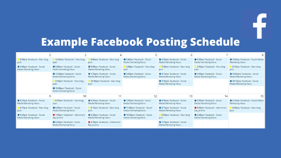 example facebook posting schedule