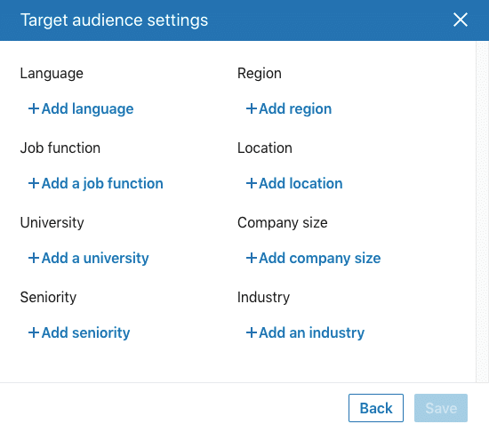 linkedin targeting audience