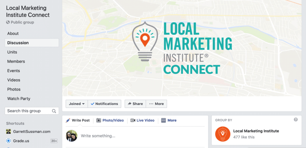 local marketing institute facebook group image size