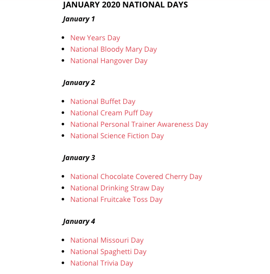 national holiday examples